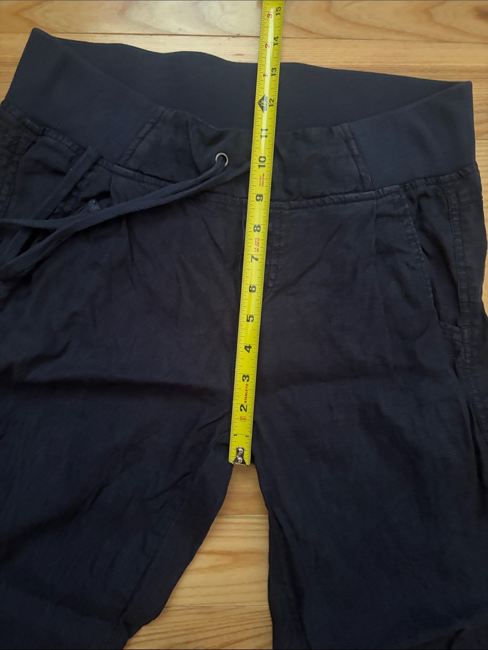 Athleta Navy Drawstring Linen Pants sz 6 - Picture 4 of 8